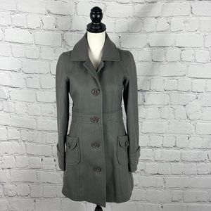 NWOT Anthropologie TRULLE Wool Blend Pea Coat With Hoodie Sz S